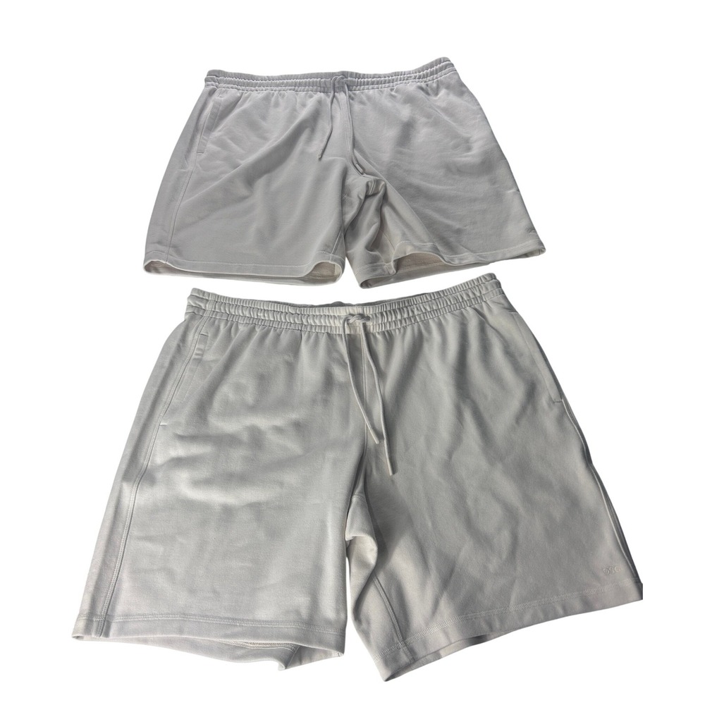 DSG Mens French Terry Shorts Light Sand Beige 3XL DAM13406X NWT LOT OF 2